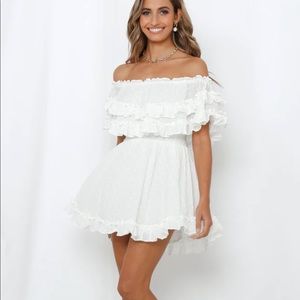 Hello molly FLOATING SATELLITES DRESS WHITE